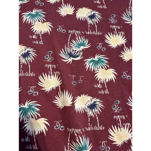 Pendleton Polo XXL Palm Tree Print Burgundy 100% Cotton Vintage Hawaii Style - Picture 3 of 7